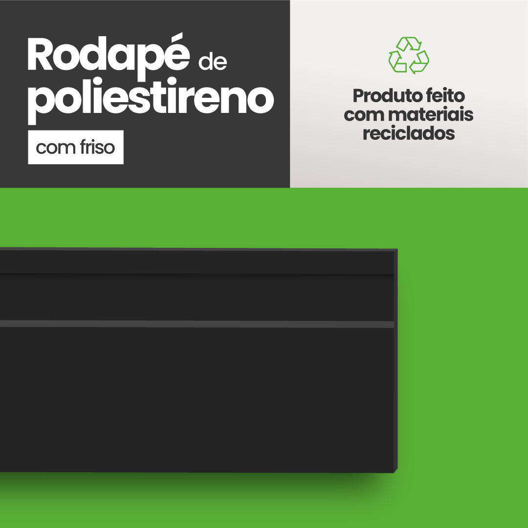 Rodapé de Poliestireno Frisado | Barra de 1.8 metros