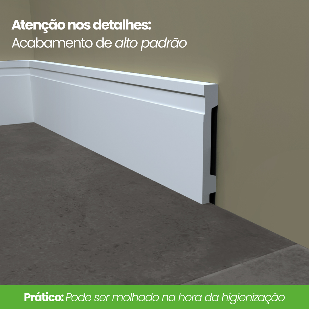 Rodapé de Poliestireno Frisado | Barra de 1.8 metros