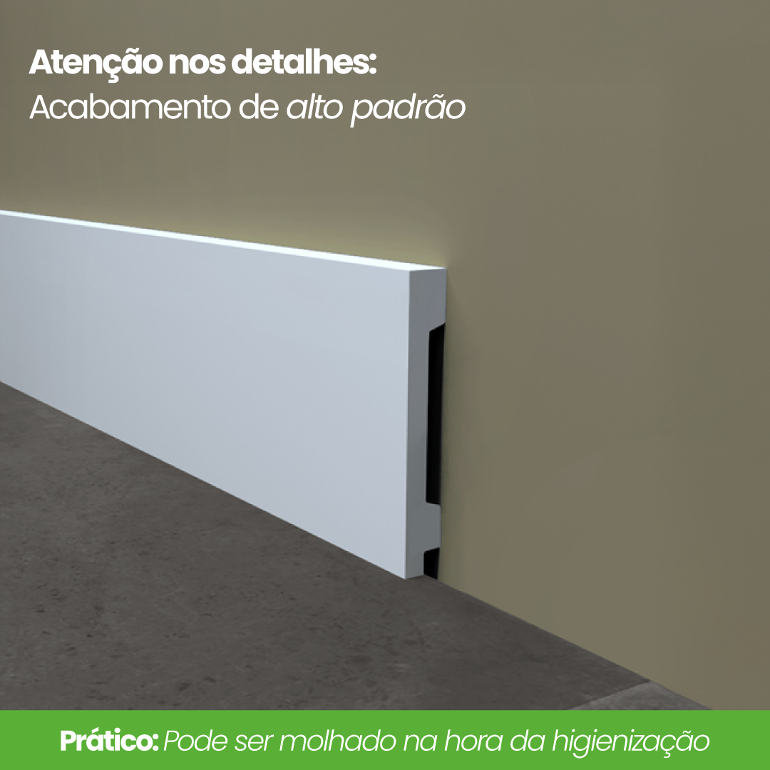 Rodapé de Poliestireno Liso | Barra de 1.8 metros
