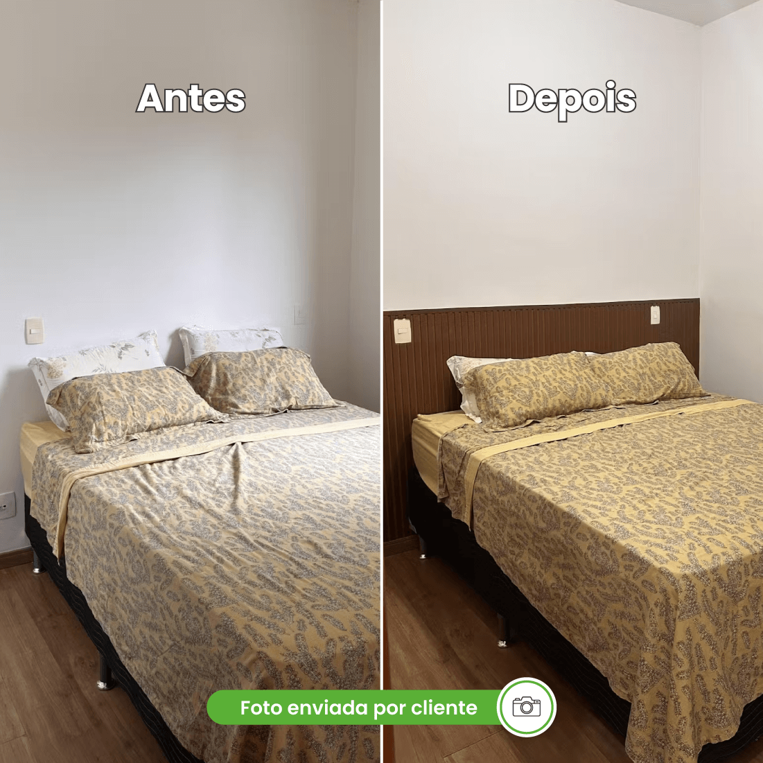 Painel Ripado Autocolante Laminado Meia Parede | Linha Madeto
