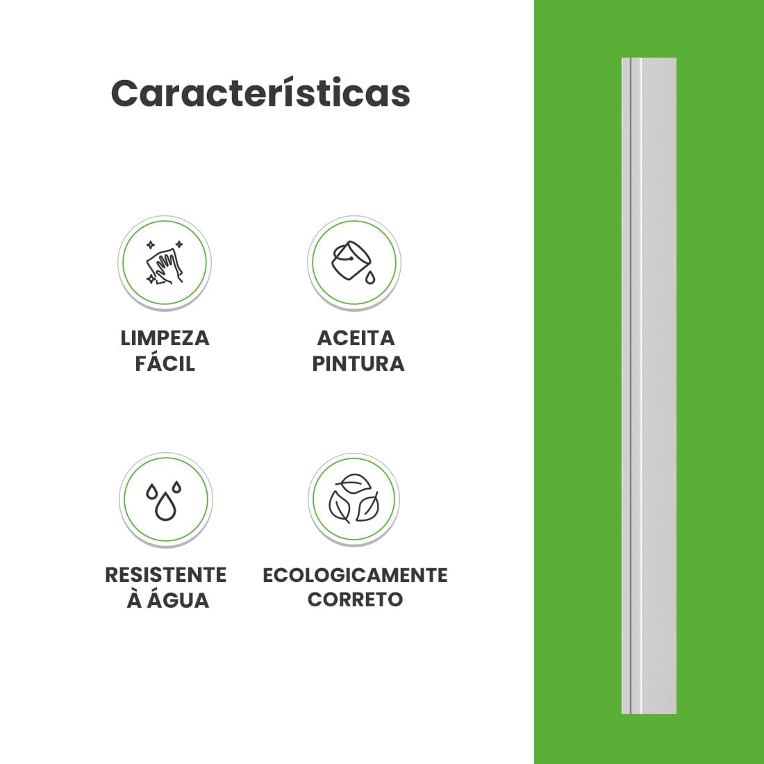 Rodapé de Poliestireno | Kit com 5 barras (10m) | RP77
