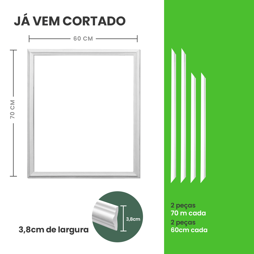 Boiserie de EVA Autocolante Cortado | RM61 - Meu Rodapé