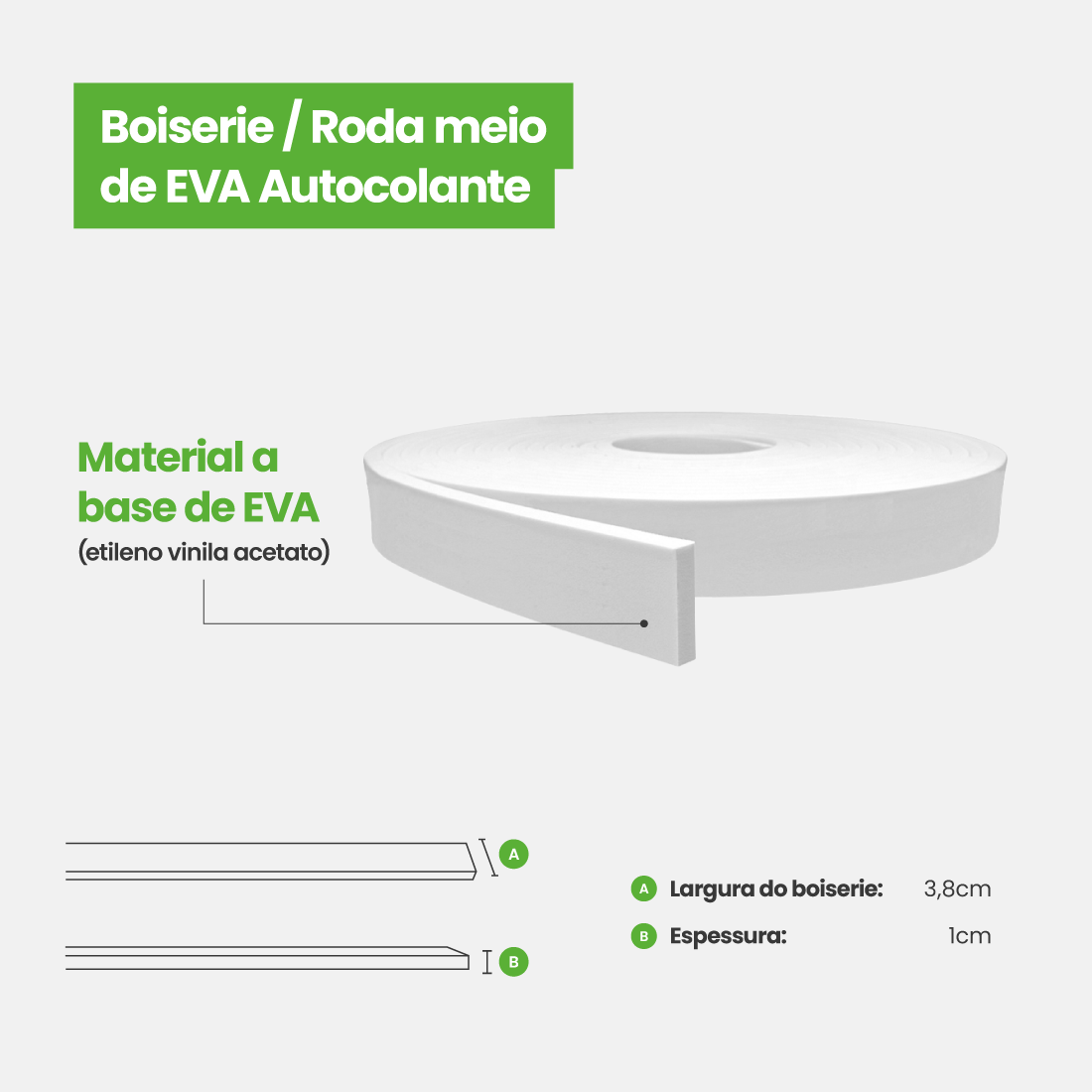 Rodameio Moldura Boiserie de EVA Autocolante | RM43