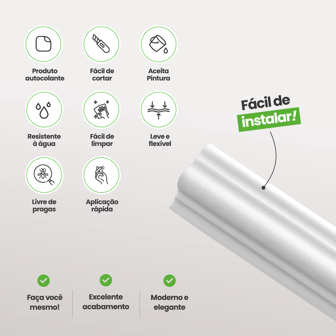 Rodameio Moldura Boiserie de EVA Autocolante | RM61