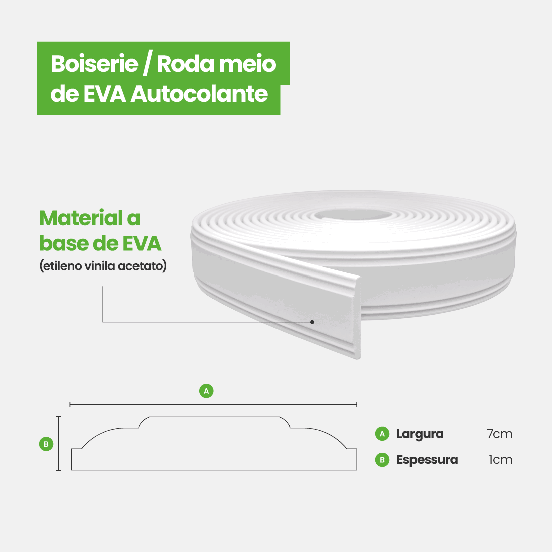 Rodameio Moldura Boiserie de EVA Autocolante | RM610