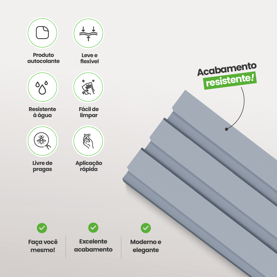 Kit Cabeceira Painel Ripado Autocolante | Linha Play