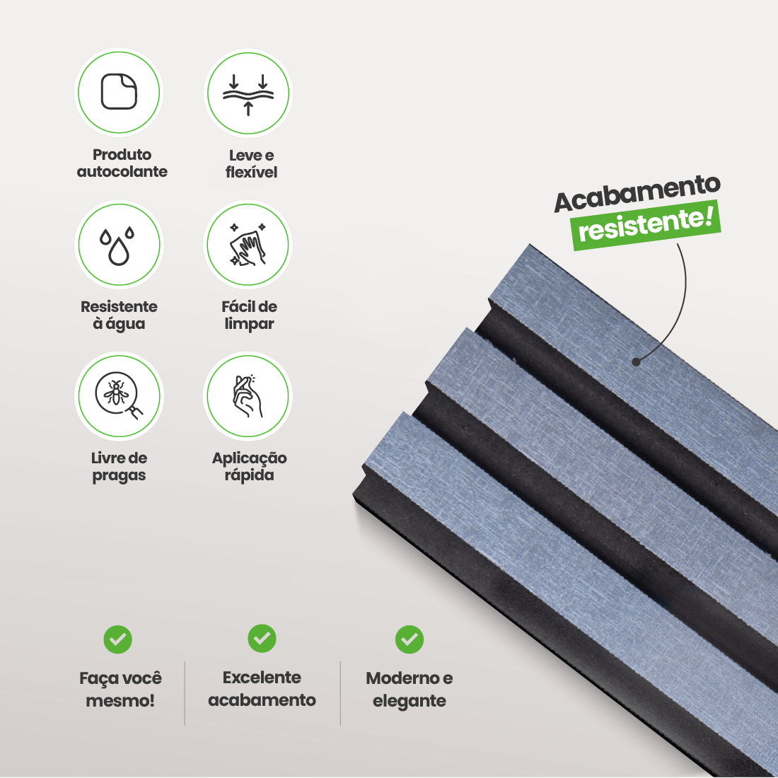 Kit Cabeceira Painel Ripado Autocolante | Linha Urban