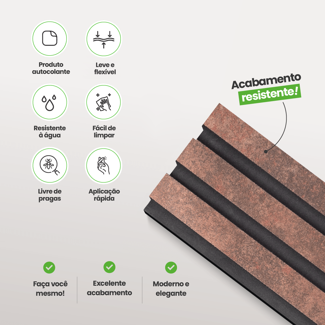 Kit Cabeceira Painel Ripado Autocolante | Linha Urban