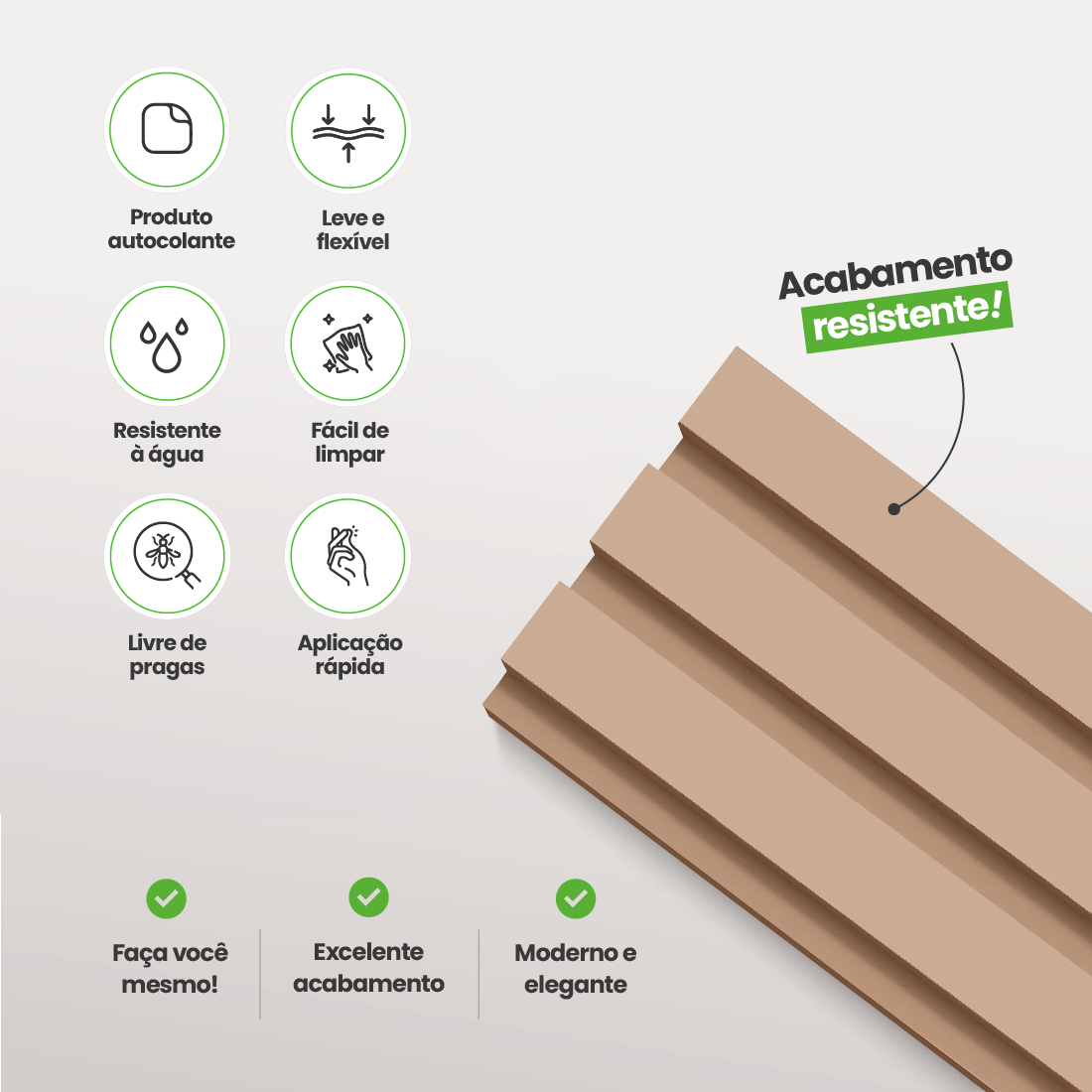 Kit Cabeceira Painel Ripado Autocolante | Linha Play