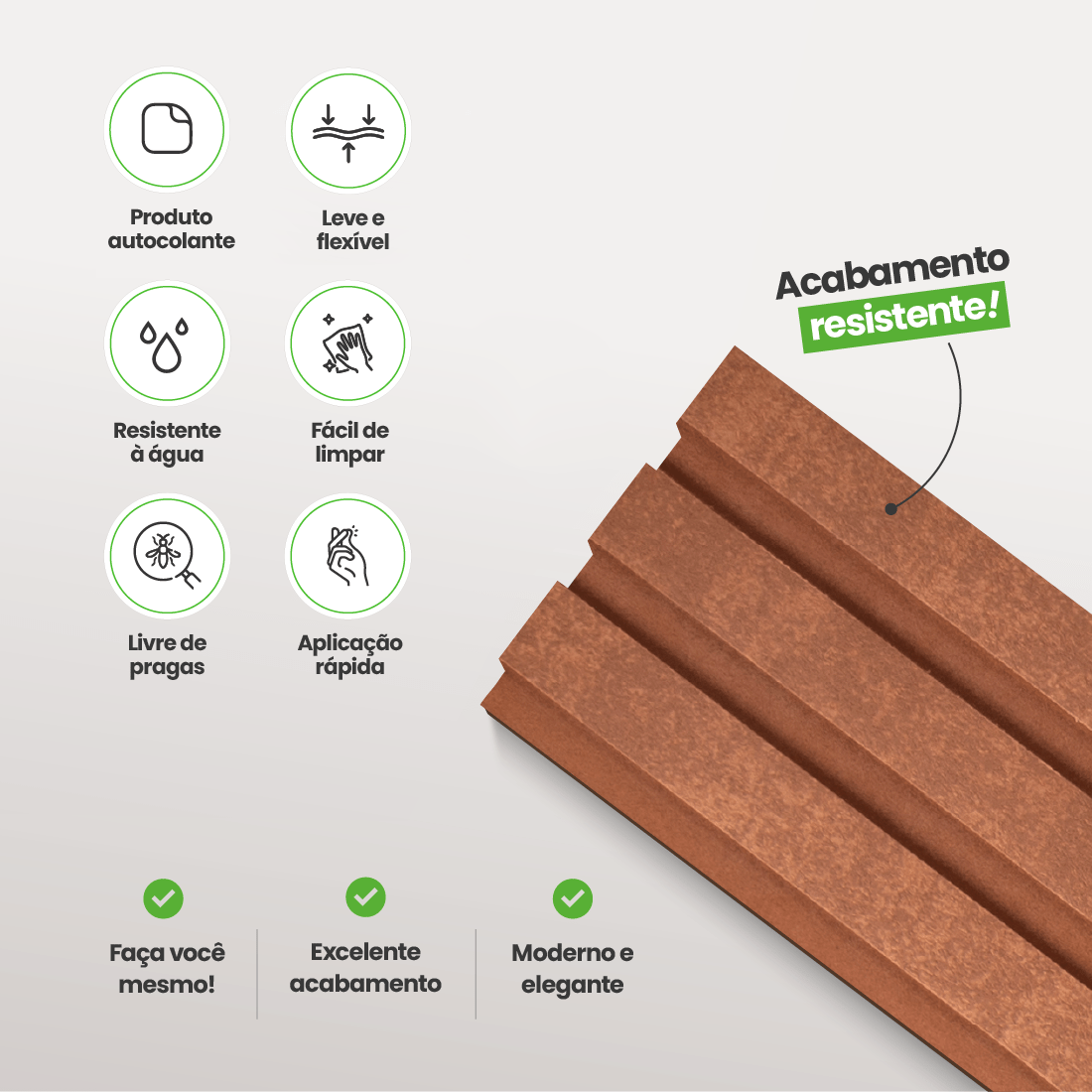 Kit Cabeceira Painel Ripado Autocolante | Linha Urban