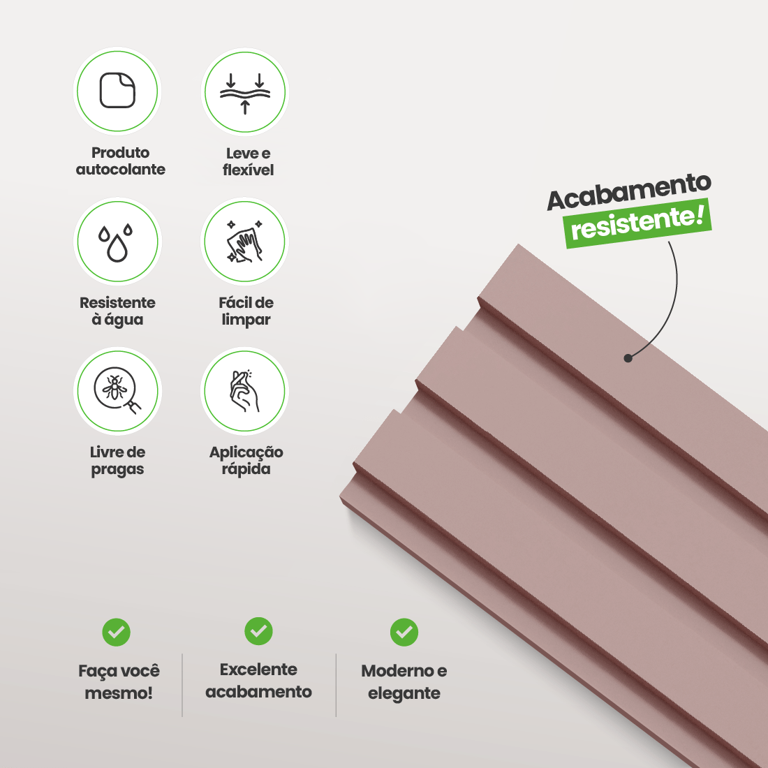 Kit Cabeceira Painel Ripado Autocolante | Linha Play