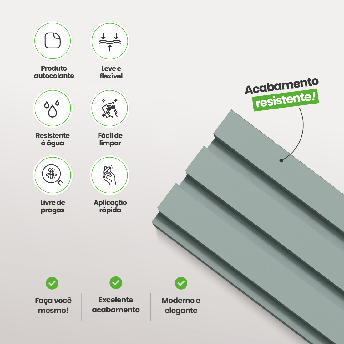 Kit Cabeceira Painel Ripado Autocolante | Linha Play