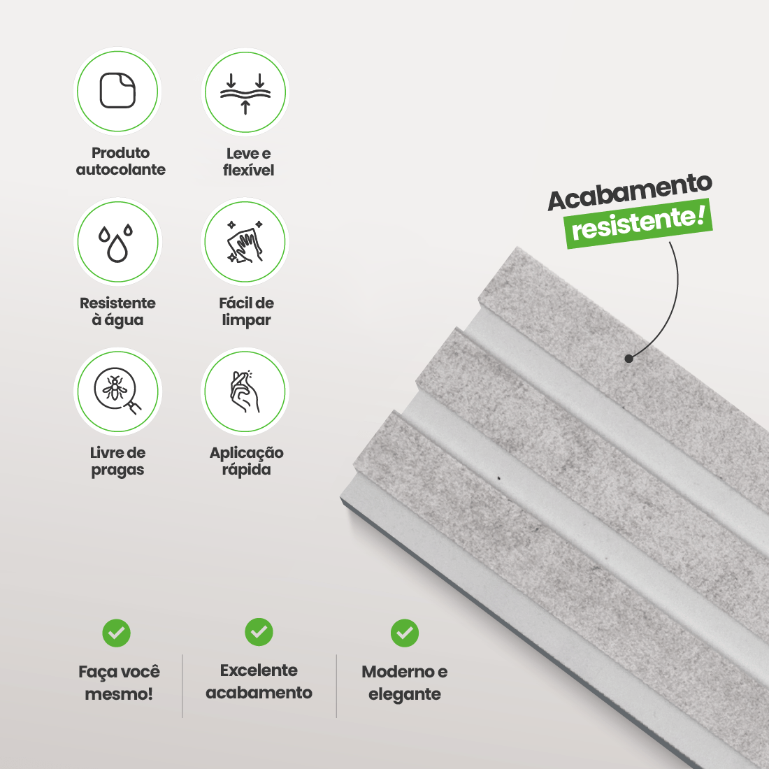 Kit Cabeceira Painel Ripado Autocolante | Linha Urban