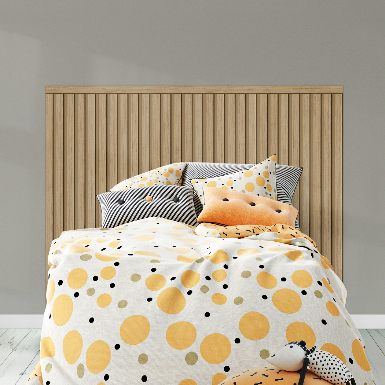 Kit Cabeceira Painel Ripado | Linha Madeto