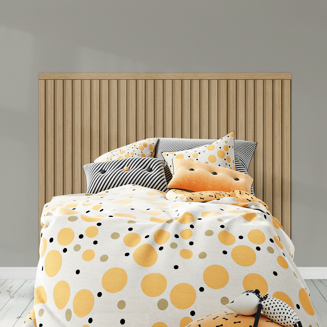 Kit Cabeceira Painel Ripado Autocolante | Linha Madeto - Meu Rodapé