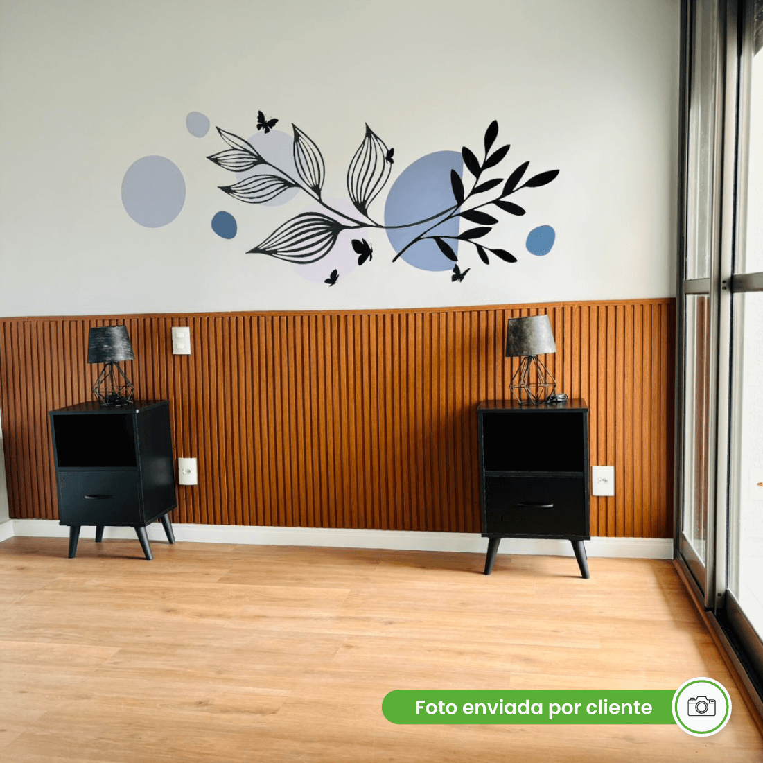 Painel Ripado Autocolante Laminado Meia Parede | Linha Madeto