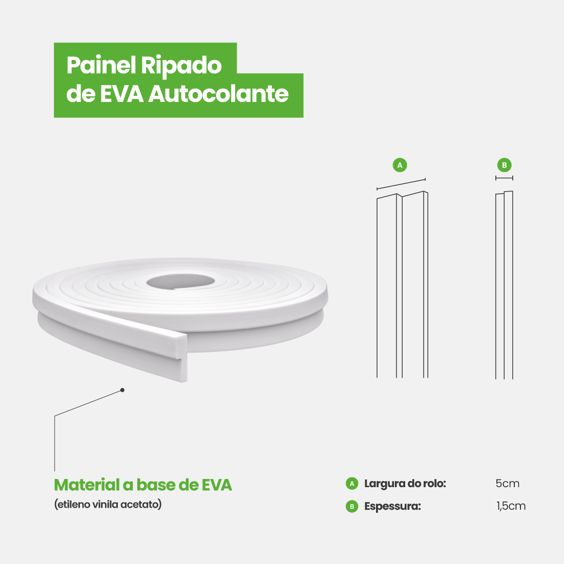 Painel Ripado de EVA Autocolante | RT601