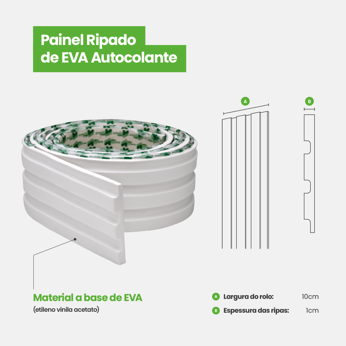 Painel Ripado de EVA Autocolante | PR106