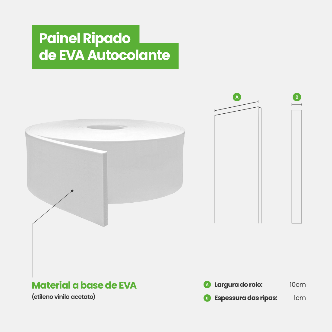 Painel Ripado de EVA Autocolante | RP43