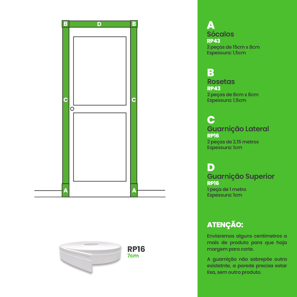 Guarnição de Portas | RP16 - Meu Rodapé