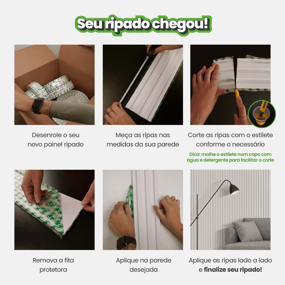 Painel Ripado de EVA Autocolante | RT601