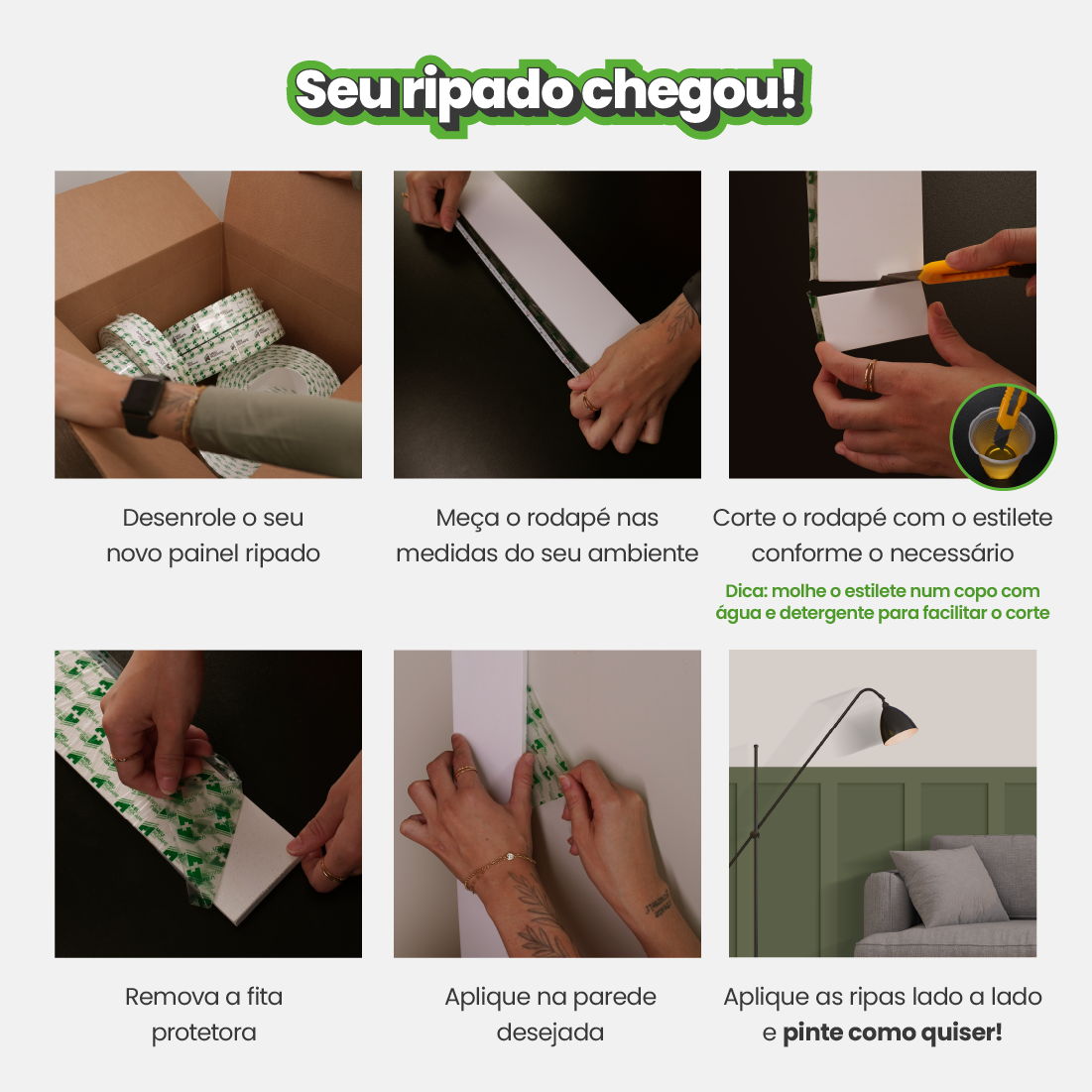 Painel Ripado de EVA Autocolante | RP43