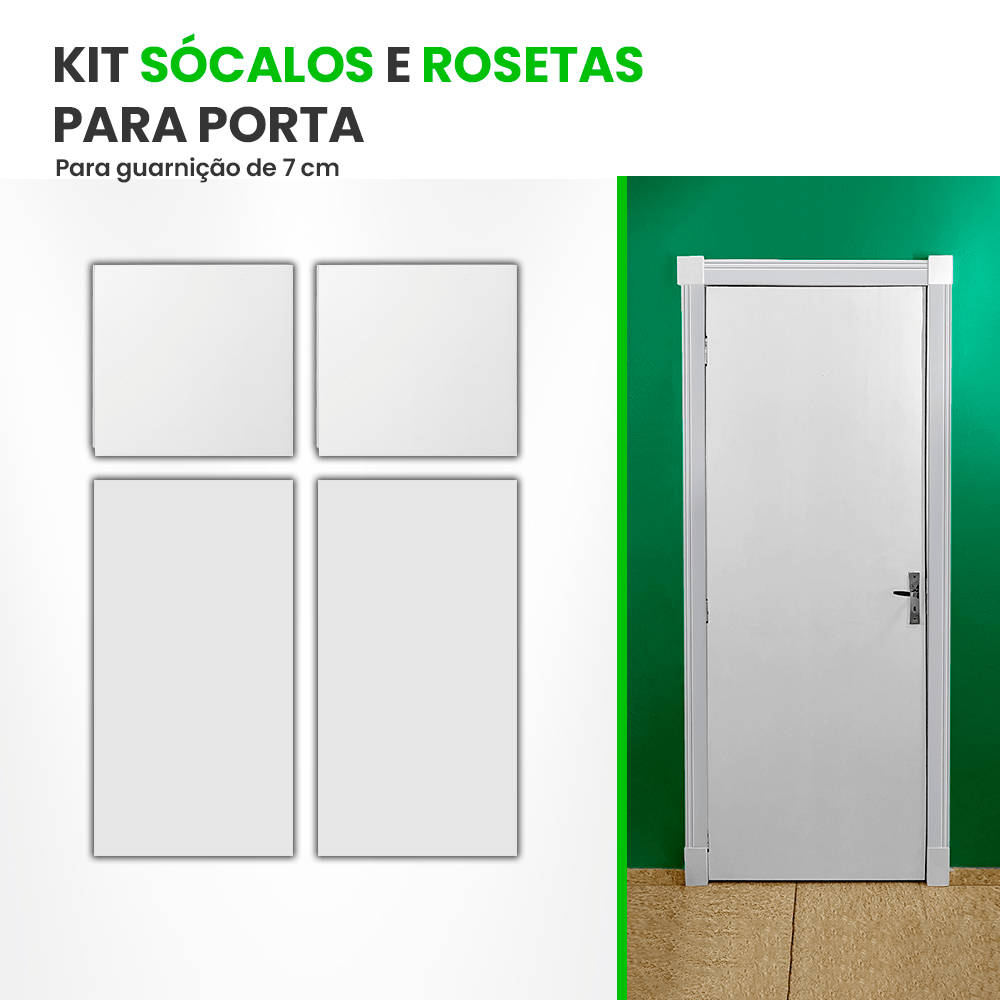 Kit Sócalos e Rosetas para Porta - Meu Rodapé