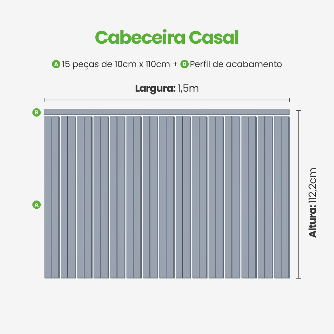 Kit Cabeceira Painel Ripado Autocolante | Linha Play +