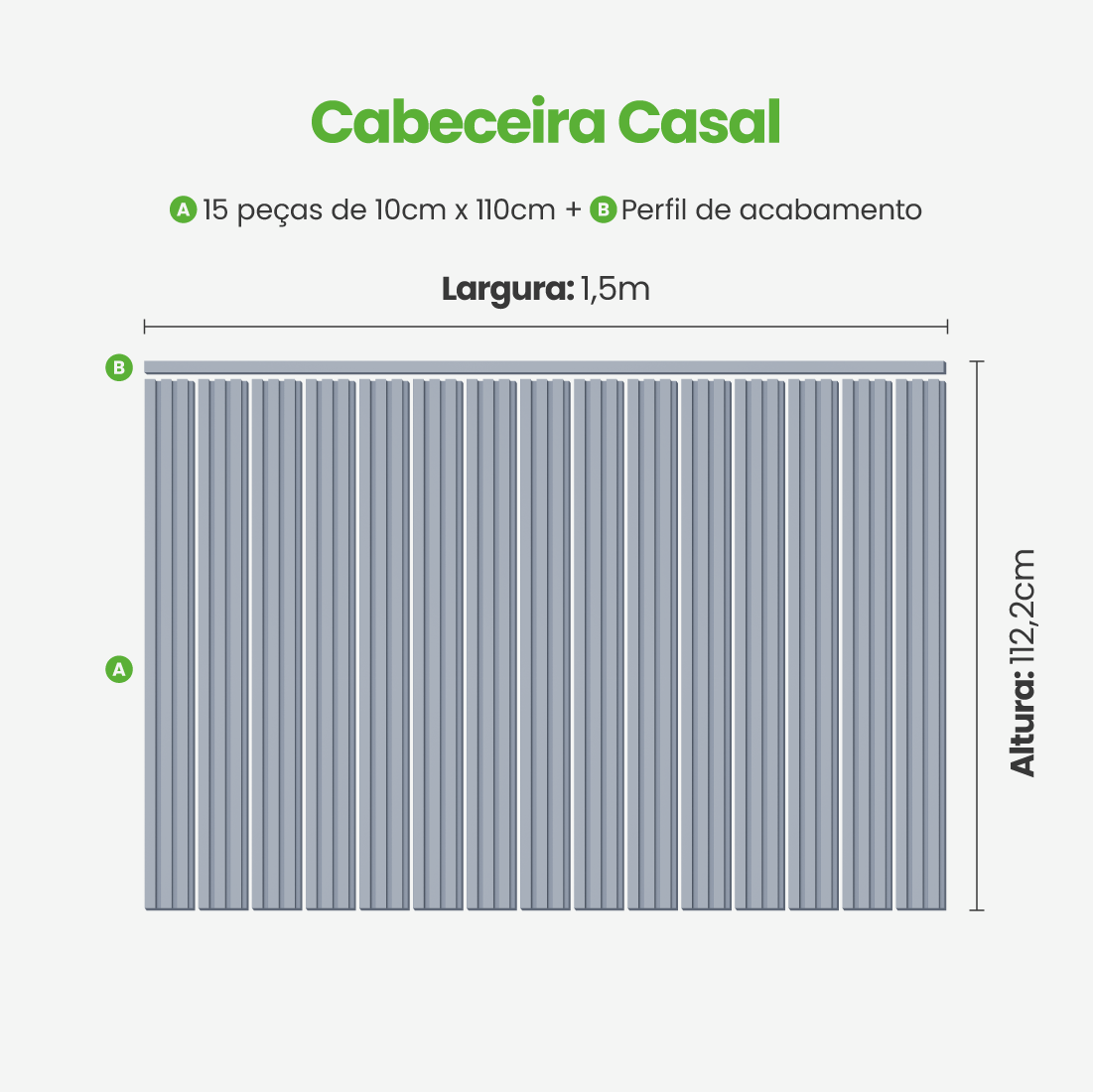 Kit Cabeceira Painel Ripado Autocolante | Linha Play