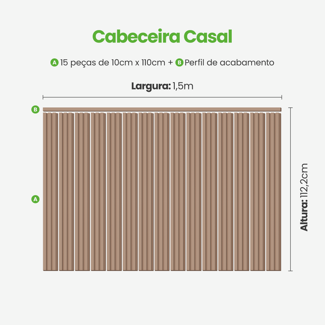 Kit Cabeceira Painel Ripado Autocolante | Linha Play