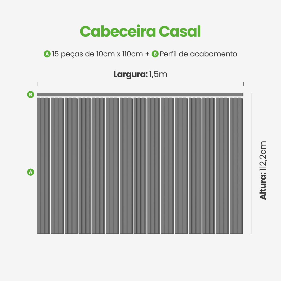 Kit Cabeceira Painel Ripado Autocolante | Linha Play