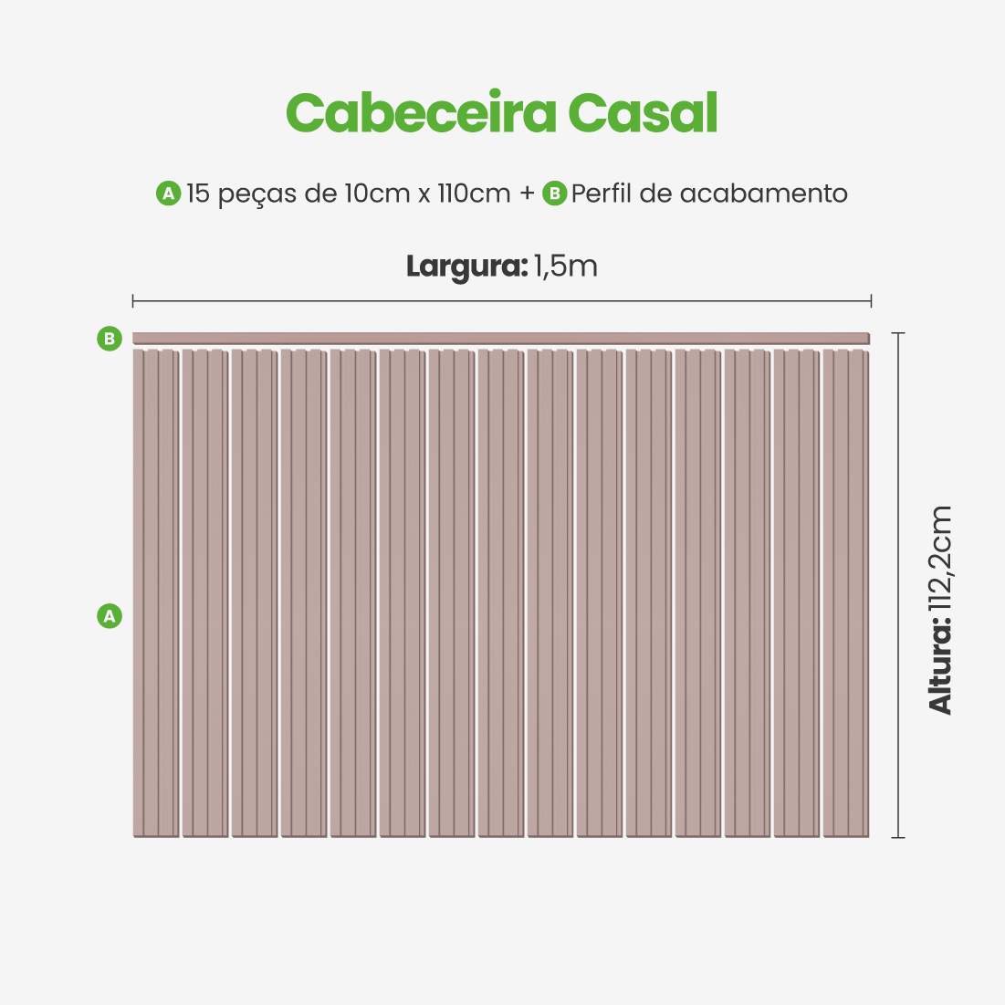 Kit Cabeceira Painel Ripado Autocolante | Linha Play