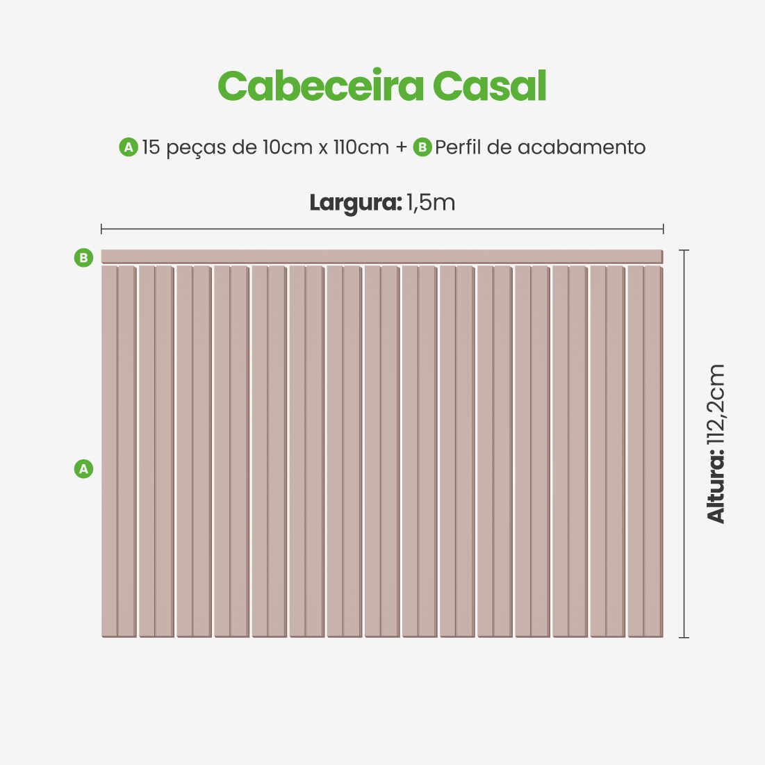 Kit Cabeceira Painel Ripado Autocolante | Linha Play +