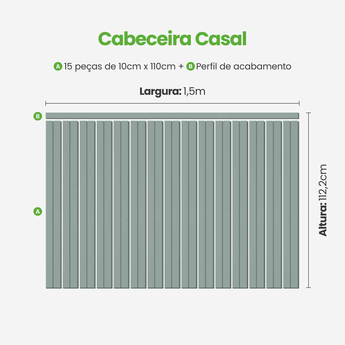 Kit Cabeceira Painel Ripado Autocolante | Linha Play +