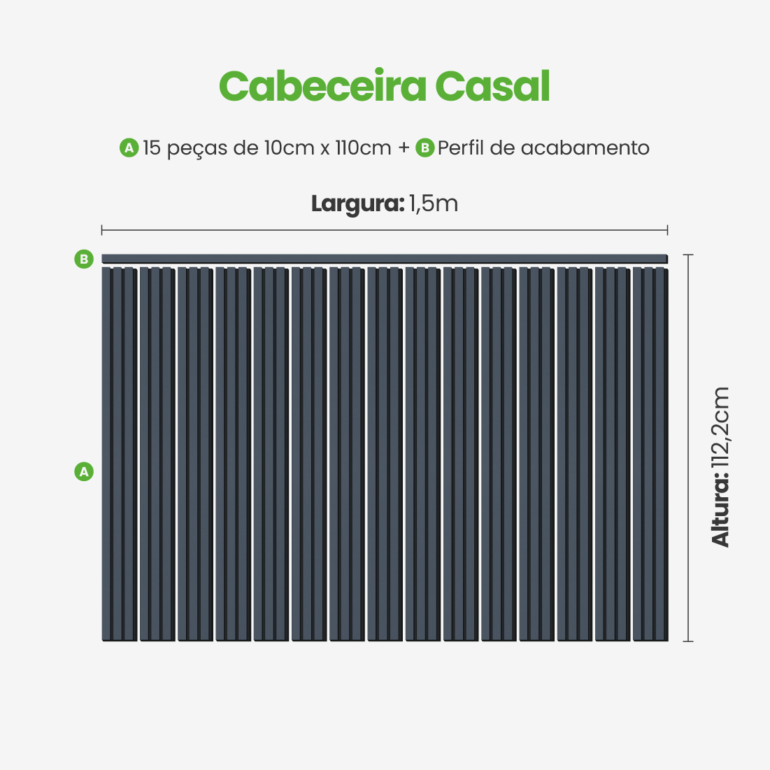 Kit Cabeceira Painel Ripado Autocolante | Linha Urban