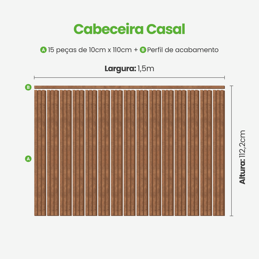 Kit Cabeceira Painel Ripado Autocolante | Linha Urban