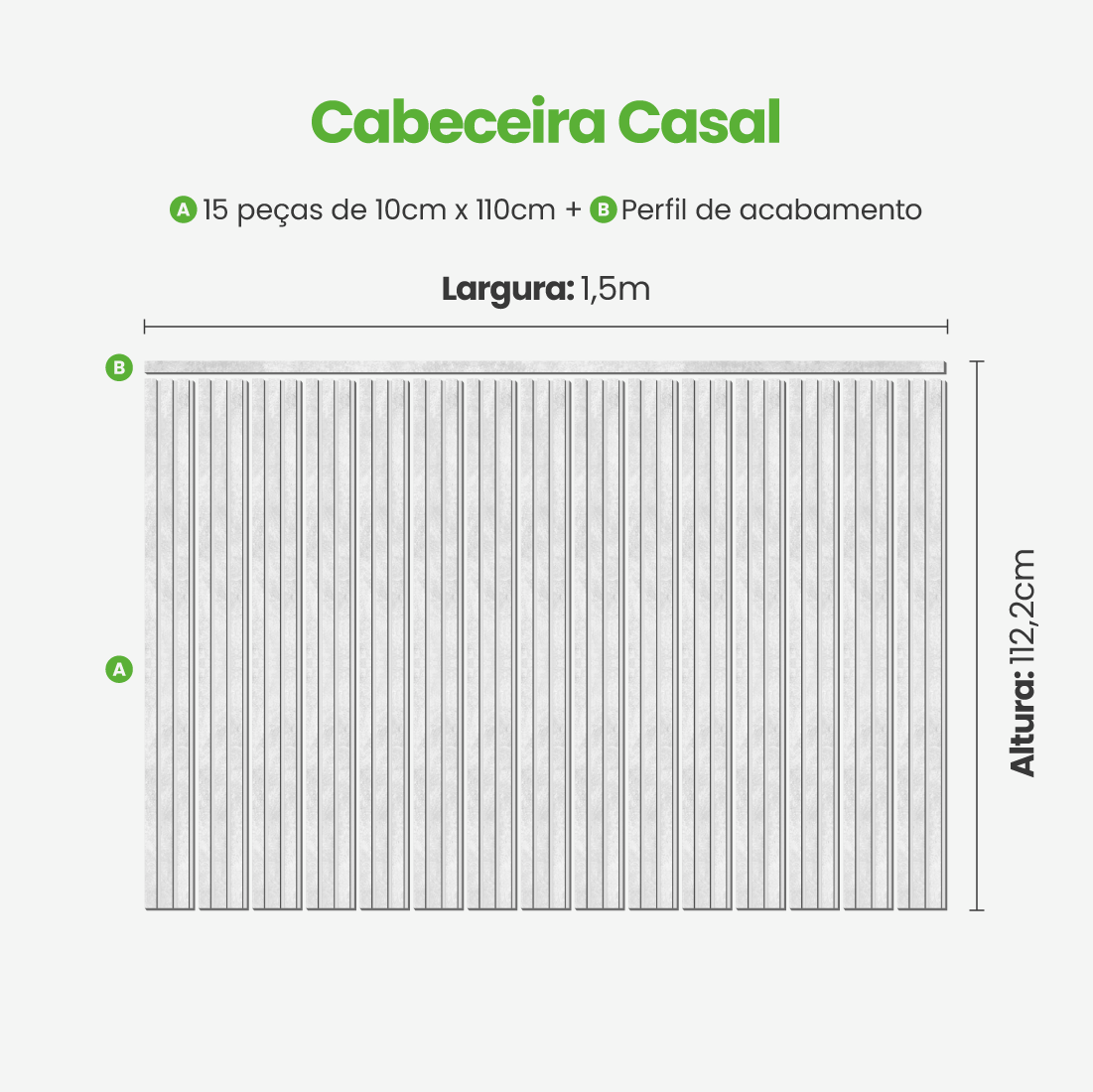 Kit Cabeceira Painel Ripado Autocolante | Linha Urban