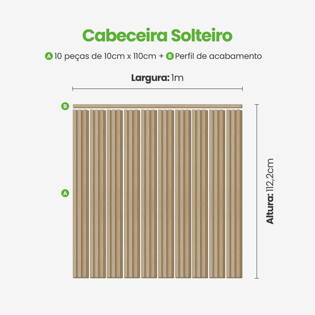 Kit Cabeceira Painel Ripado Autocolante | Linha Madeto