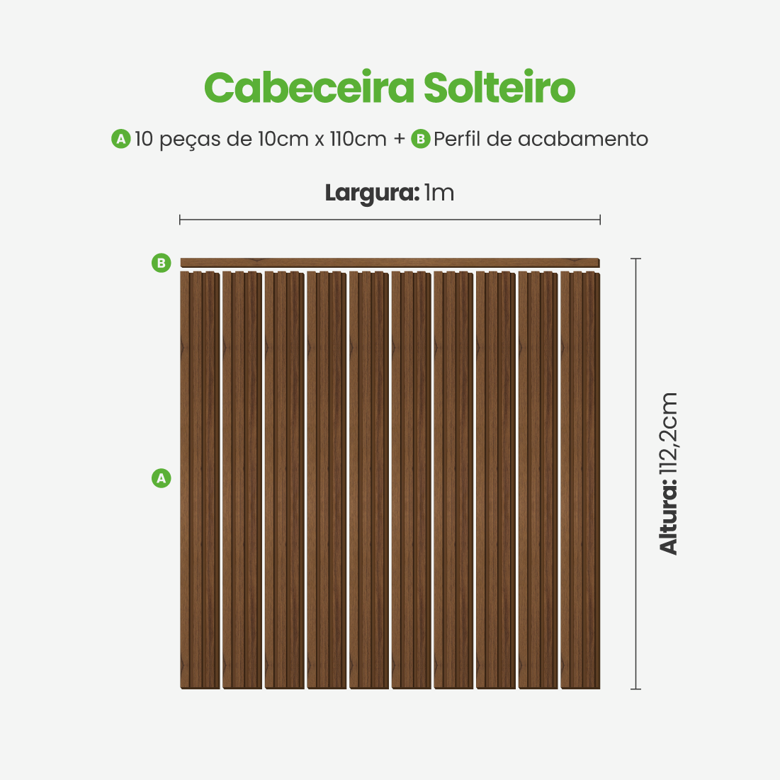 Kit Cabeceira Painel Ripado Autocolante | Linha Madeto