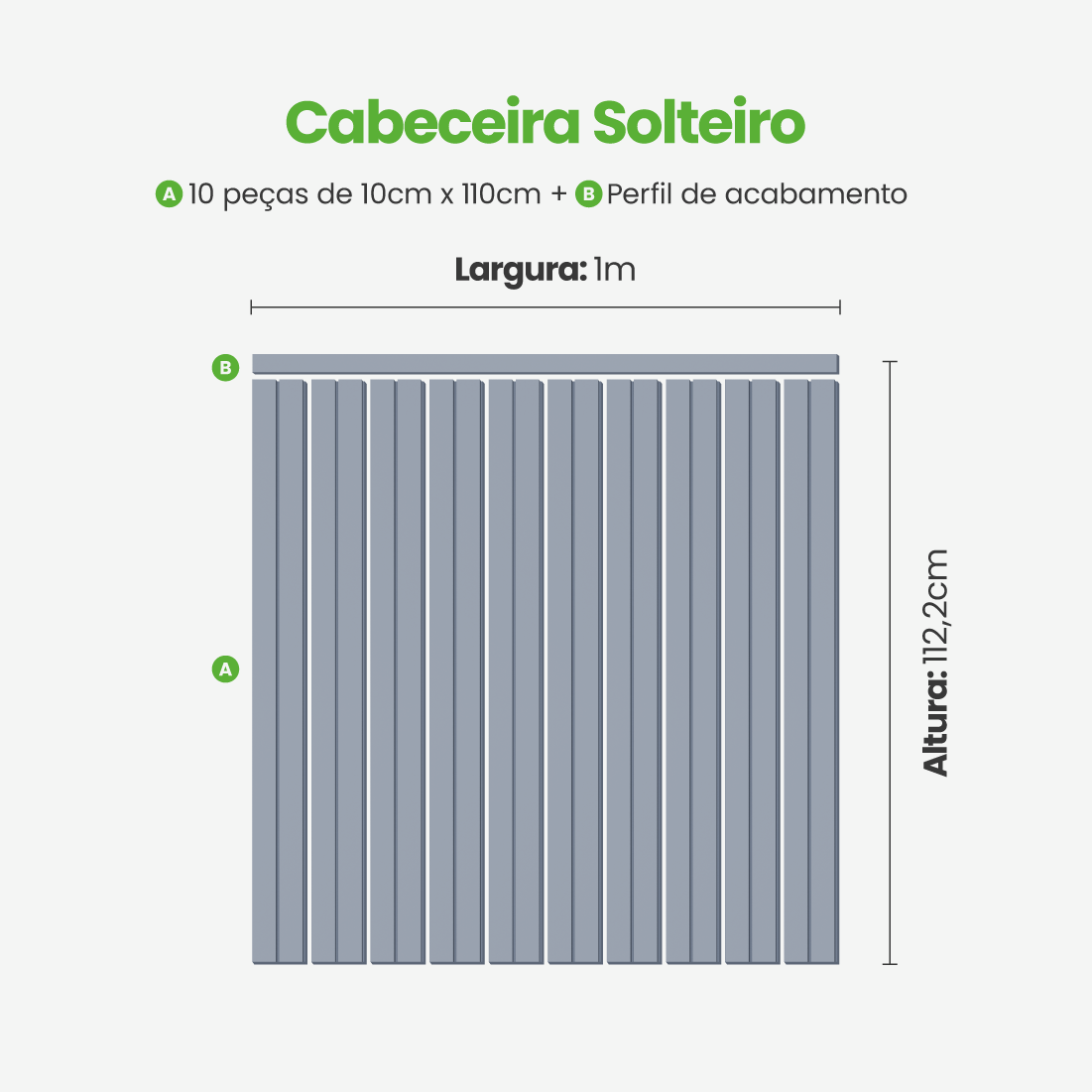 Kit Cabeceira Painel Ripado Autocolante | Linha Play +