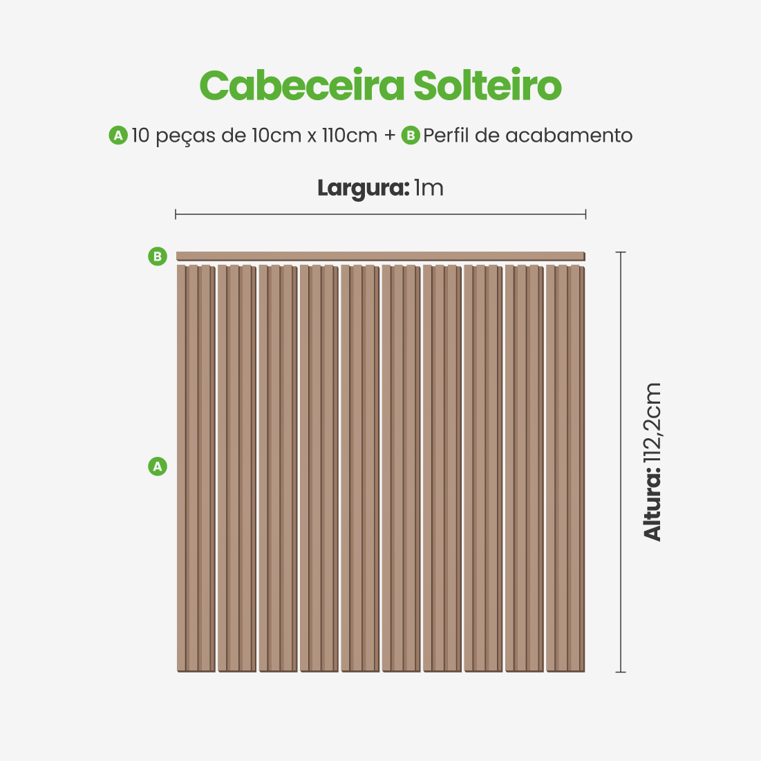 Kit Cabeceira Painel Ripado Autocolante | Linha Play