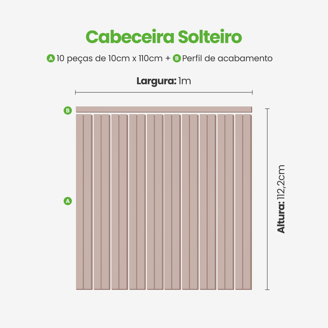 Kit Cabeceira Painel Ripado Autocolante | Linha Play +