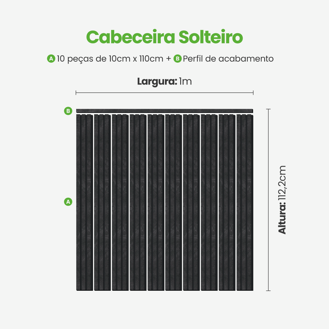 Kit Cabeceira Painel Ripado Autocolante | Linha Urban