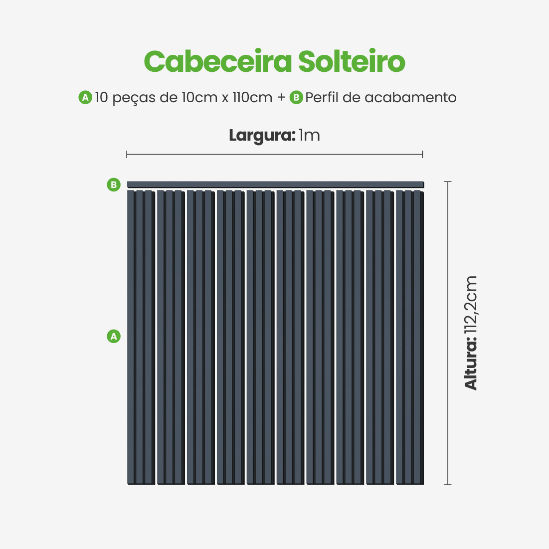 Kit Cabeceira Painel Ripado Autocolante | Linha Urban