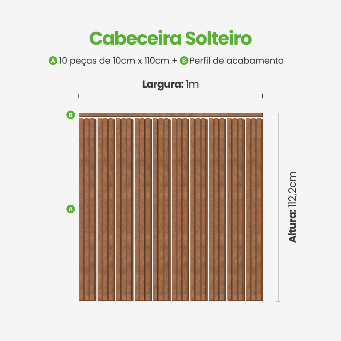 Kit Cabeceira Painel Ripado Autocolante | Linha Urban