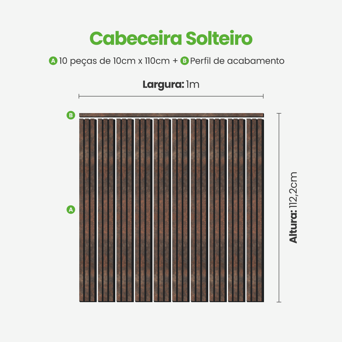 Kit Cabeceira Painel Ripado Autocolante | Linha Urban