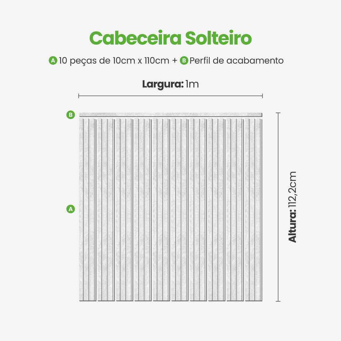 Kit Cabeceira Painel Ripado Autocolante | Linha Urban