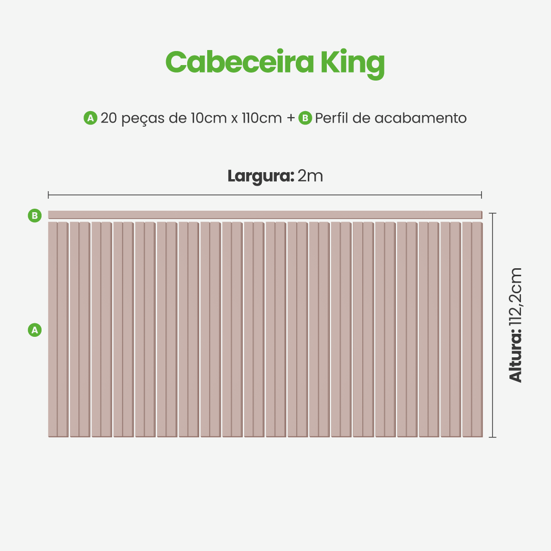 Kit Cabeceira Painel Ripado Autocolante | Linha Play +