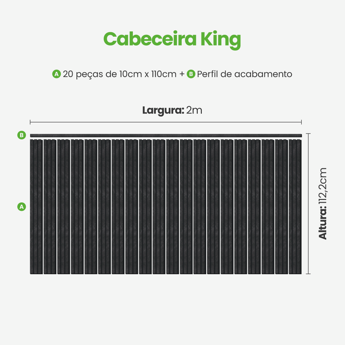 Kit Cabeceira Painel Ripado Autocolante | Linha Urban