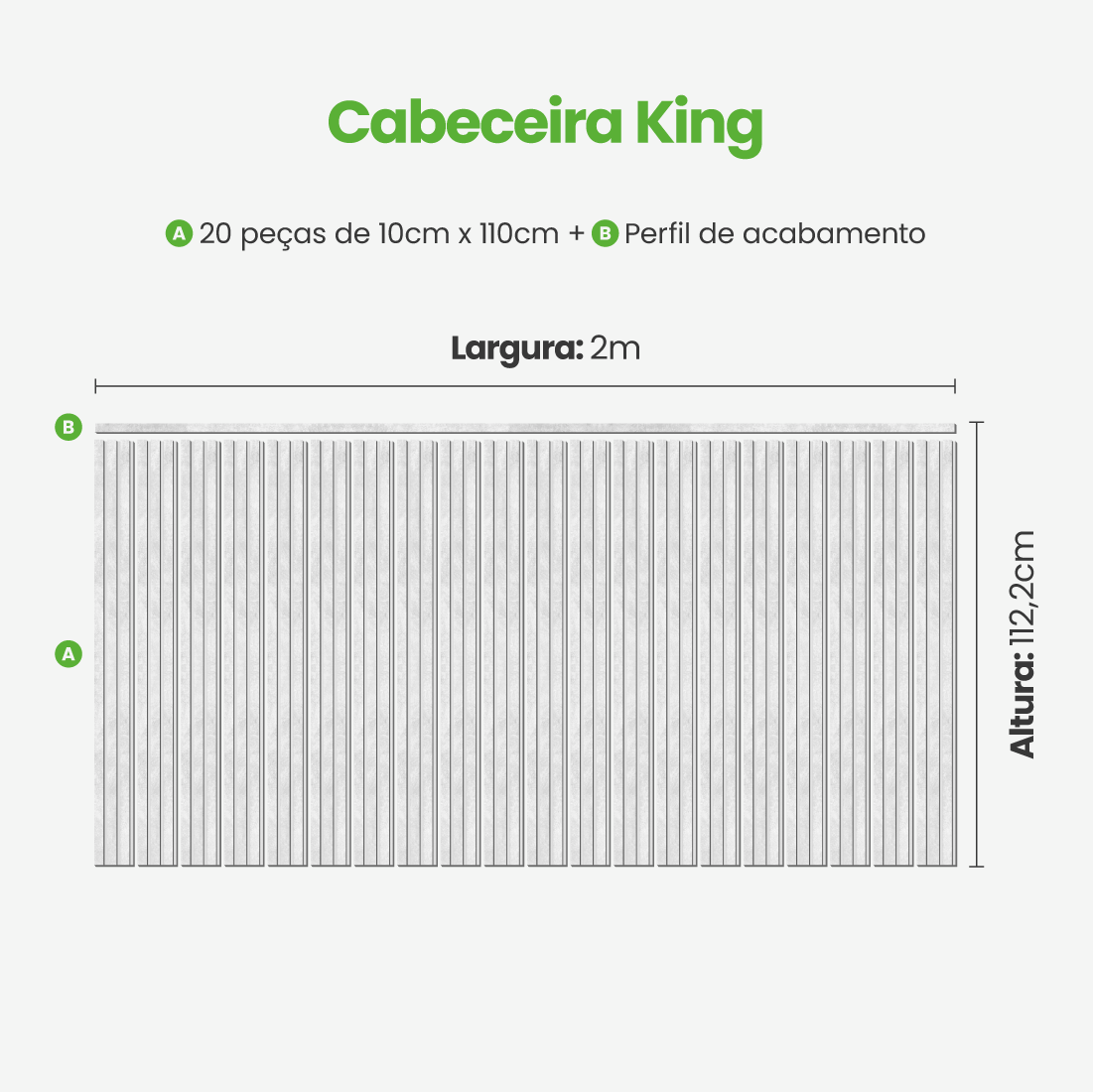Kit Cabeceira Painel Ripado Autocolante | Linha Urban